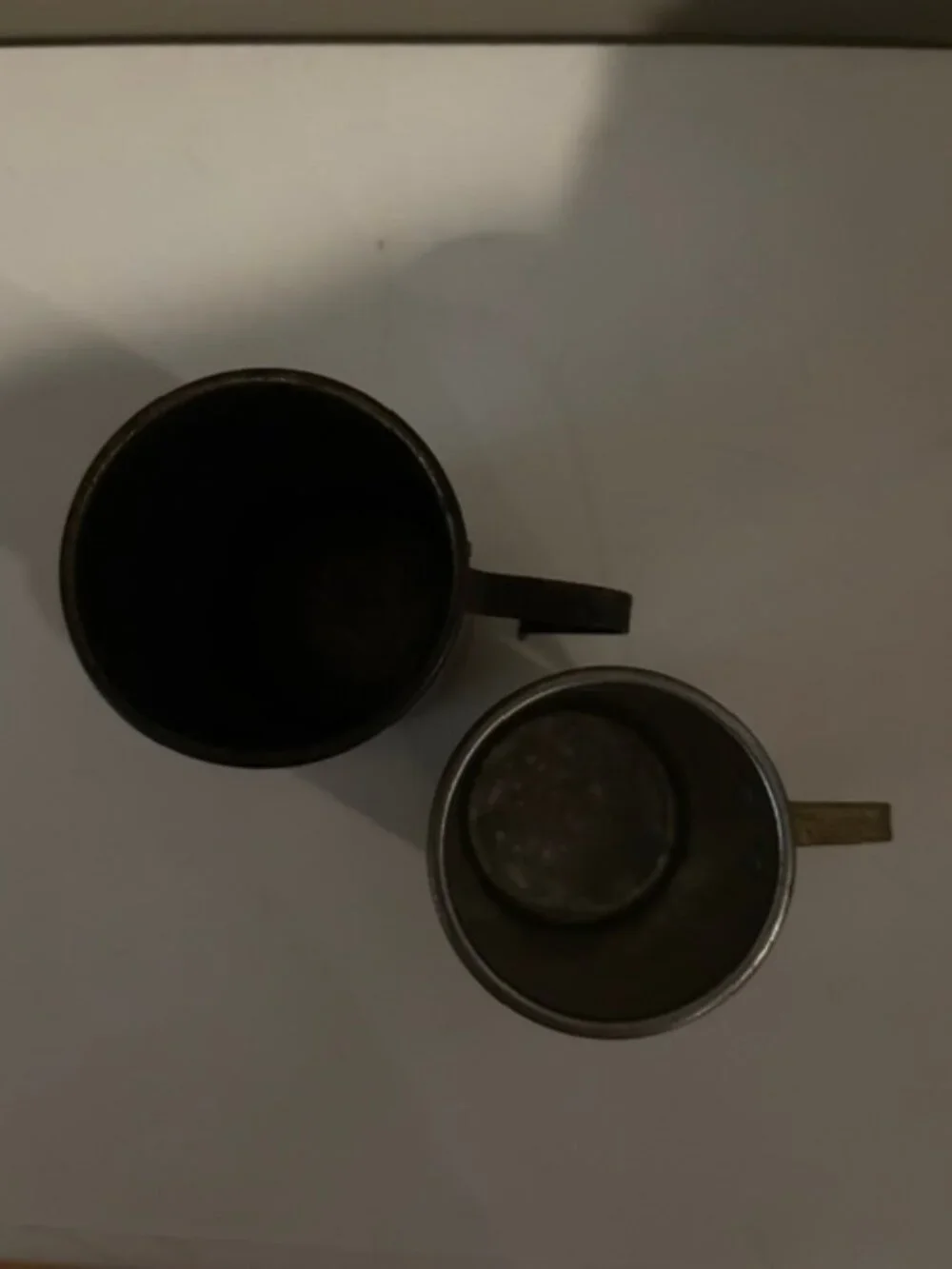 Vintage Graduated Copper Measuring Cup Set 2 Pieces (1/2 cup; 1 cup)